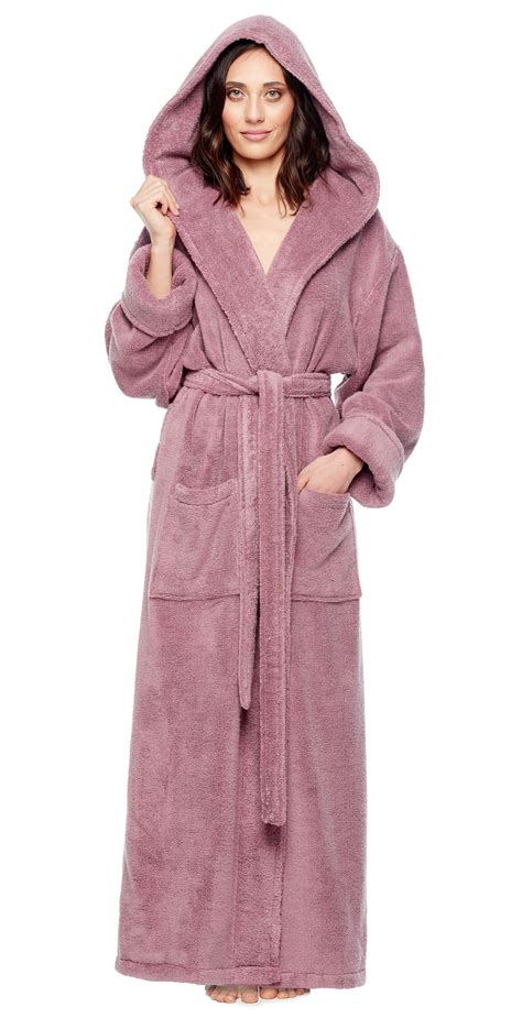 full length bathrobe with hood.